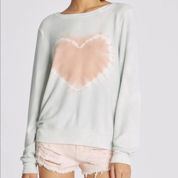 Wildfox Tops - Wildfox Heartfelt Dye Baggy Beach Sweatshirt